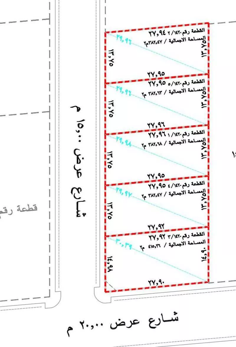 أرض للبيع في شارع الخديد, حي الرحاب, مدينة بريدة, منطقة القصيم 1 صورة