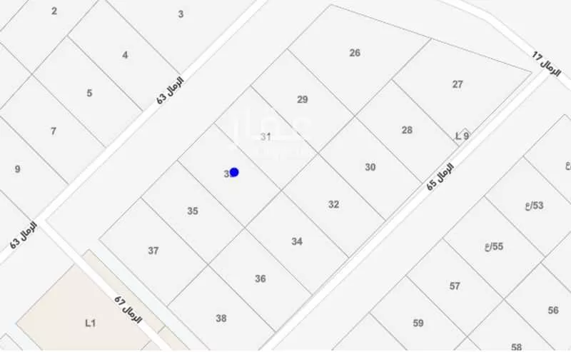 أرض للبيع في شارع شمالي, حي اللسيب, مدينة بريدة, منطقة القصيم 1 صورة