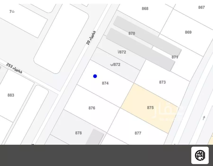 أرض للبيع في شارع شمالي, حي الضاحي الغربي, مدينة بريدة, منطقة القصيم 1 صورة