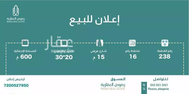 أرض للبيع في شارع جنيد العدواني, مدينة الجله, منطقة الرياض 1 صورة
