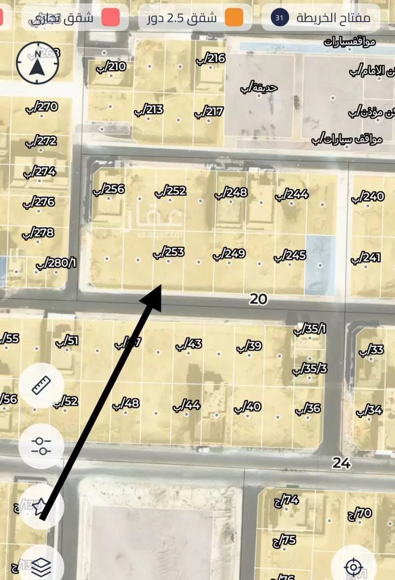 أرض للبيع في شارع النسور, حي الصقور, مدينة الاحساء, المنطقة الشرقية 1 صورة
