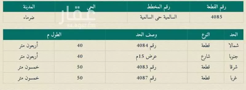 أرض للبيع في شارع ضرماء, حي المشاعله, مدينة المشاعله, منطقة الرياض 1 صورة