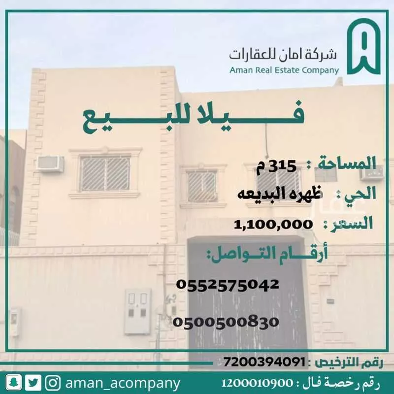 فيلا للبيع في شارع ابي المظفر الكناني, حي ظهرة البديعة, مدينة الرياض, منطقة الرياض 1 صورة