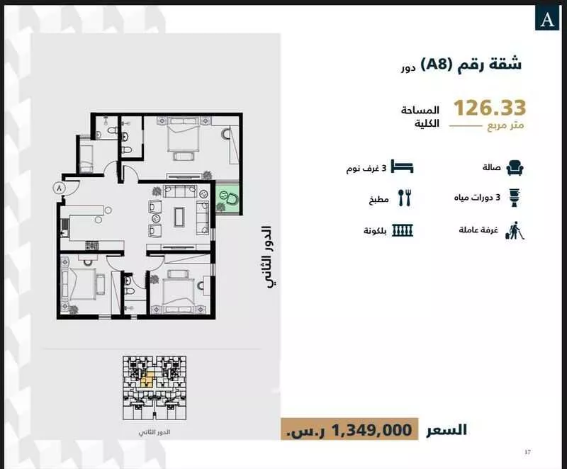 شقة للبيع في شارع الفرعة, حي الياسمين, مدينة الرياض, منطقة الرياض 1 صورة