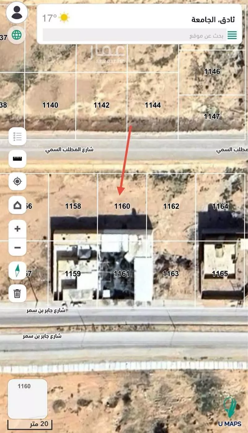 أرض للبيع في شارع المطلب السهمي, حي الجامعة, مدينة ثادق, منطقة الرياض 1 صورة