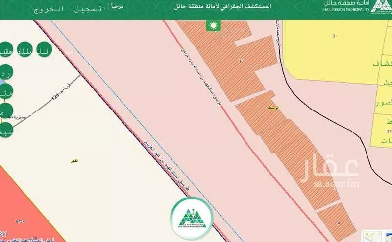 أرض للإيجار في شارع بركة بن نزار, حي الوسيطاء, مدينة حائل, منطقة حائل 1 صورة