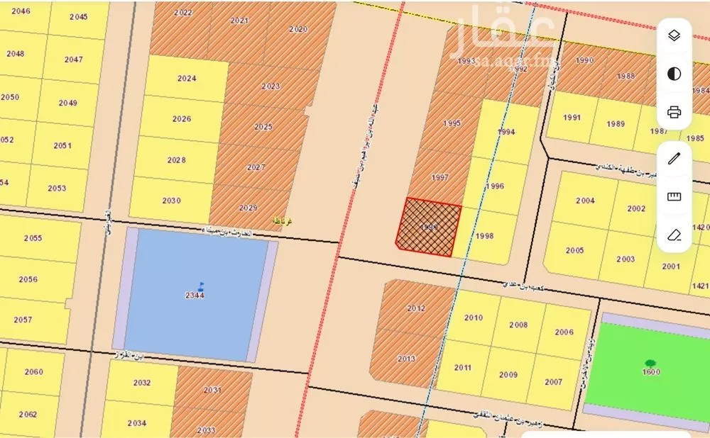 أرض للبيع في شارع الهجرة, حي غرناطة, مدينة حائل, منطقة حائل 1 صورة