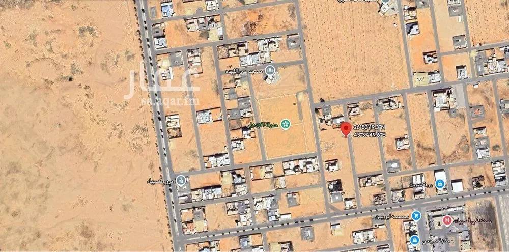 أرض للبيع في شارع المذنب, حي حي الازدهار, مدينة قصيباء الجديده, منطقة القصيم 1 صورة