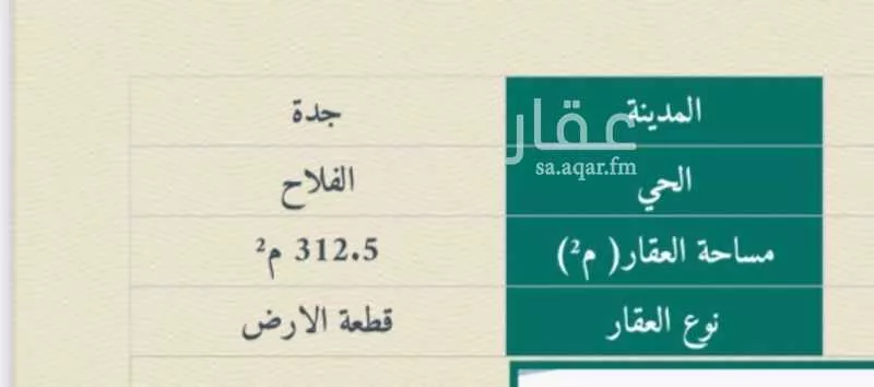 أرض للبيع في شارع عمر بن إبراهيم, حي الفلاح, مدينة جدة, منطقة مكة المكرمة 1 صورة
