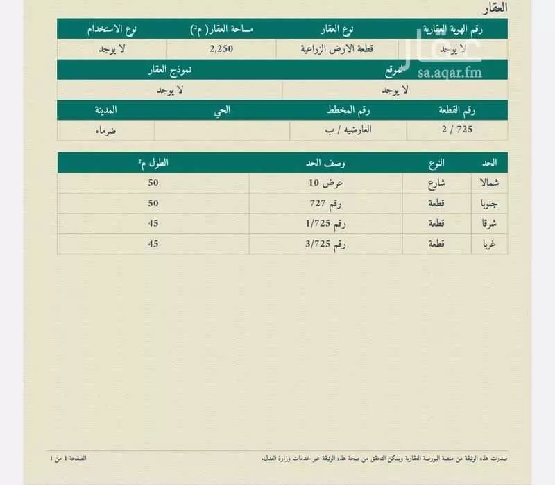 أرض للبيع في شارع غير مسمي 118 1401, حي اليمامة, مدينة ضرما, منطقة الرياض 1 صورة