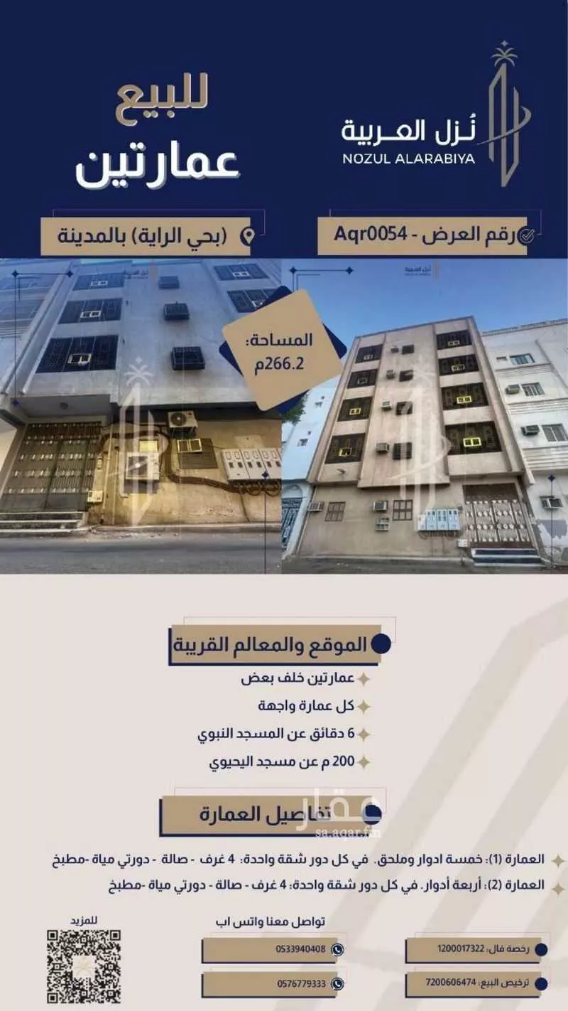 عمارة للبيع في شارع ابو الجهم, حي الراية, مدينة المدينه المنوره, منطقة المدينة المنورة 1 صورة