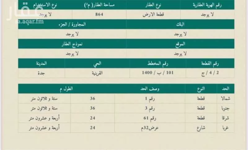 أرض للبيع في شارع القرينية 257, حي القرينية, مدينة جدة, منطقة مكة المكرمة 1 صورة