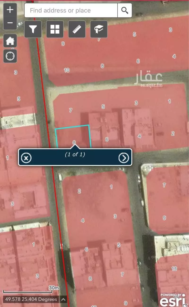 أرض للبيع في شارع خليفه بن ابي بكر, حي البستان, مدينة الاحساء, المنطقة الشرقية 1 صورة