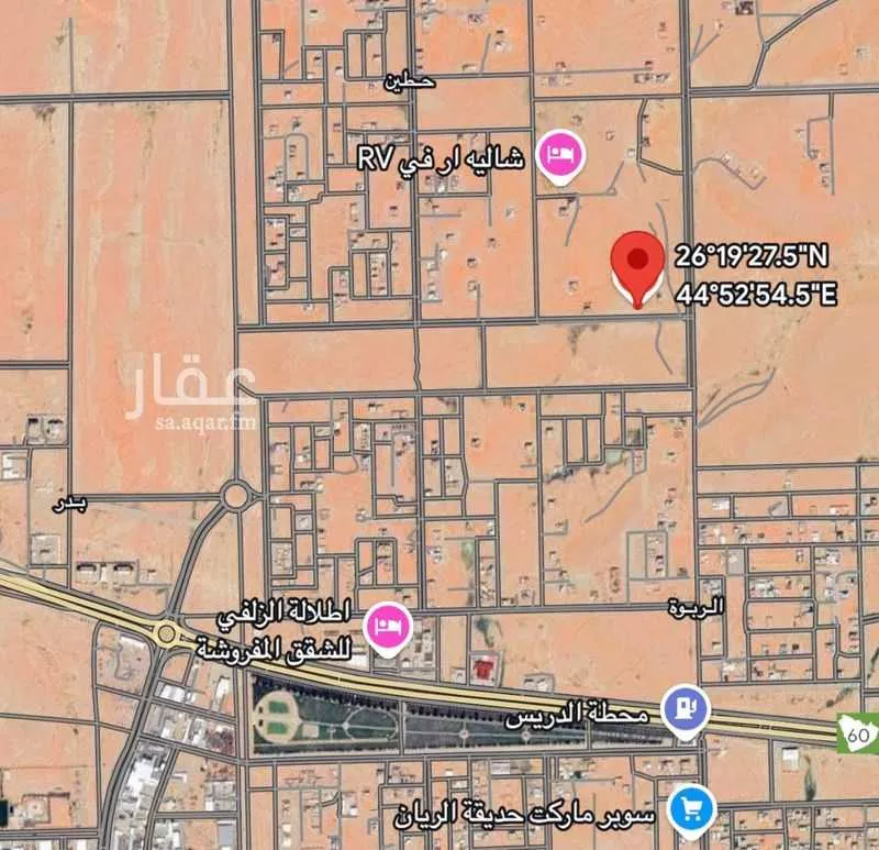 أرض للبيع في شارع شارع جبله بن الحارث, حي حطين, مدينة الزلفي, منطقة الرياض 1 صورة