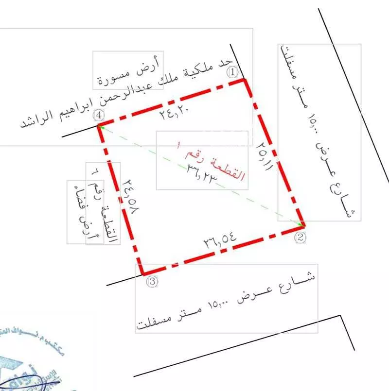 أرض للبيع في حي الراشديات, مدينة بريده, منطقة القصيم 1 صورة