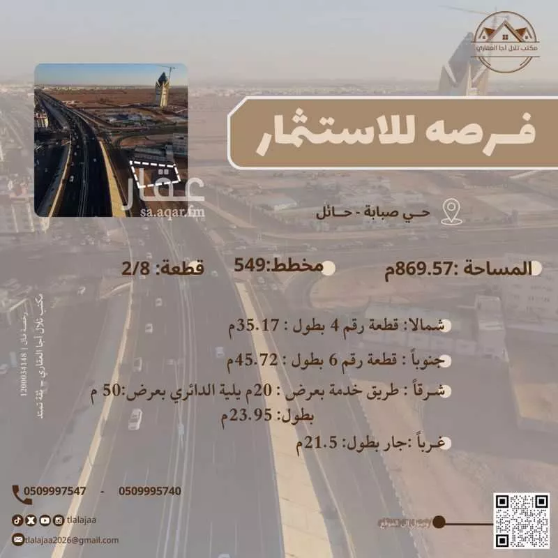 أرض للإيجار في شارع الملك فهد, حي صبابة, مدينة حائل, منطقة حائل 1 صورة