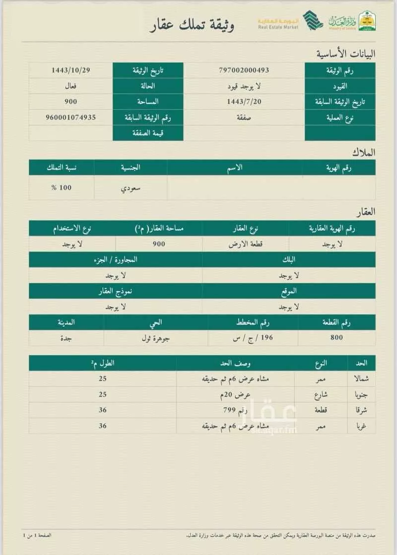 أرض للبيع في حي جوهرة ثول, مدينة ثول, منطقة مكة المكرمة 1 صورة