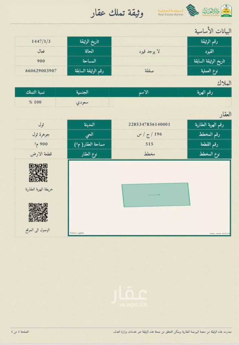 أرض للبيع في حي جوهرة ثول, مدينة ثول, منطقة مكة المكرمة 1 صورة