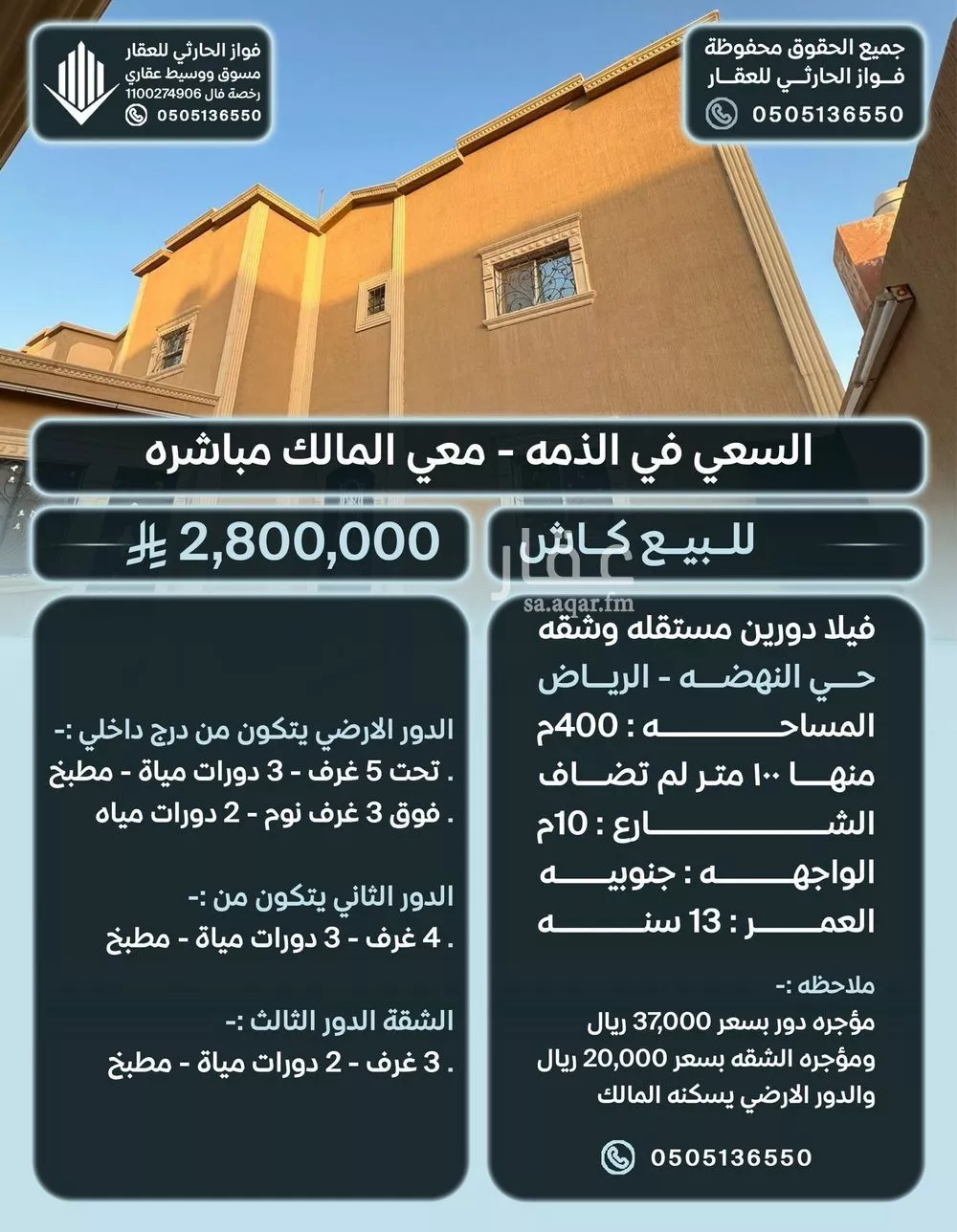 فيلا للبيع في شارع ابن الهيثم, حي النهضة, مدينة الرياض, منطقة الرياض 1 صورة