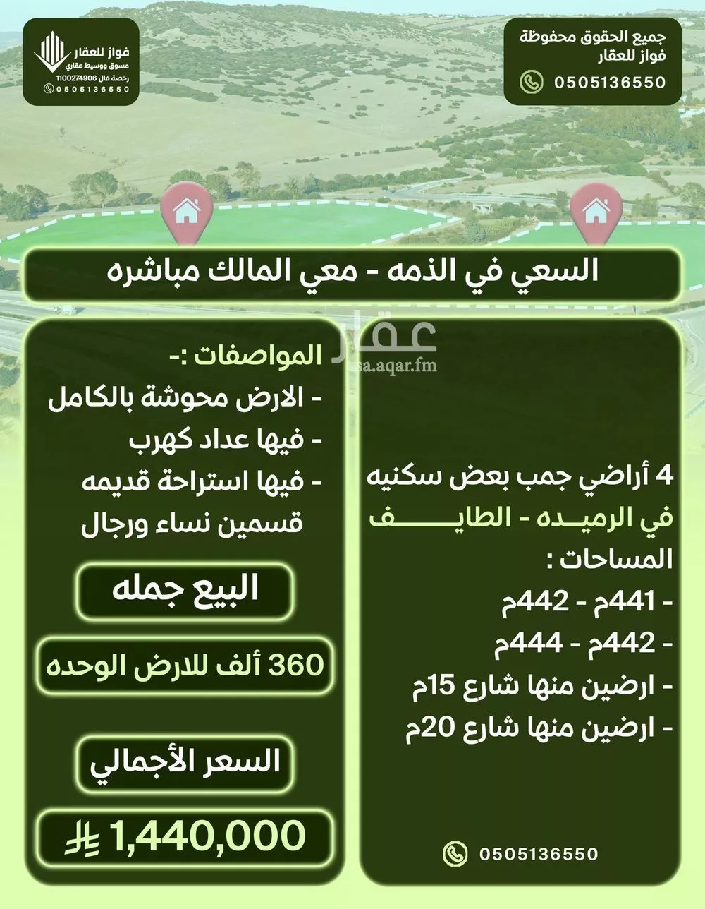 أرض للبيع في حي الرميدة, مدينة امارة منطقة مكة المكرمة - الطائف, منطقة مكة المكرمة 1 صورة