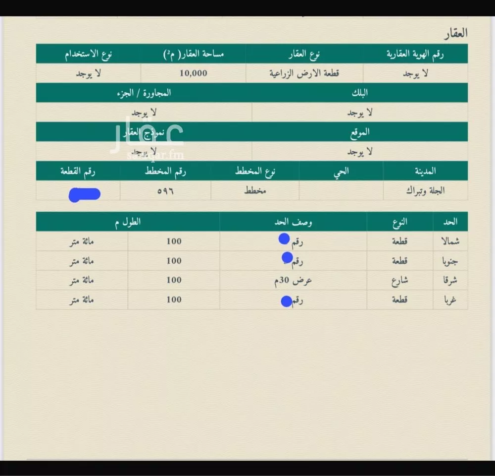 مزرعة للبيع في حي العريديه, مدينة العريديه, منطقة الرياض 1 صورة