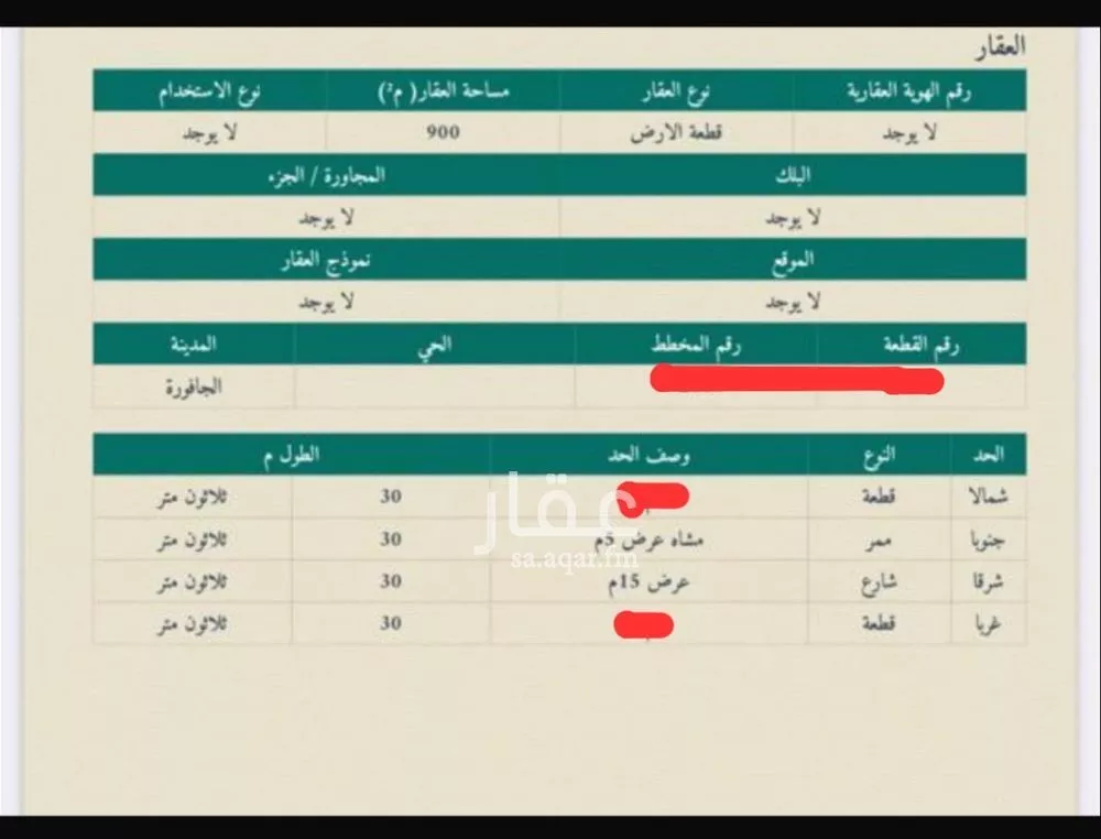 أرض للبيع في حي الجافوره, مدينة الجافوره, منطقة الرياض 1 صورة