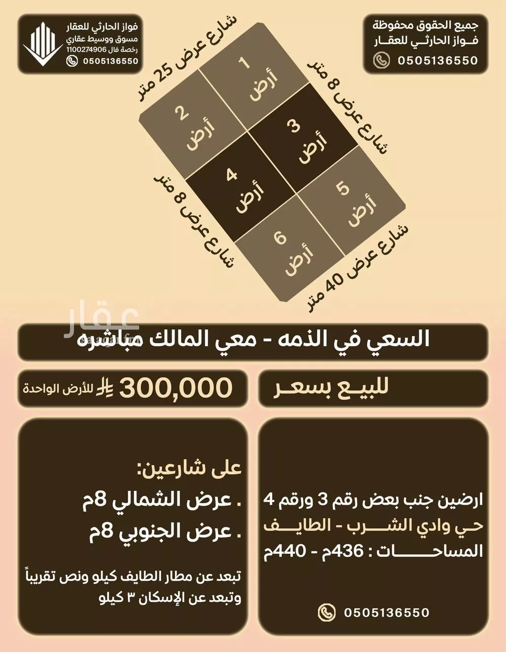 أرض للبيع في حي وادي الشرب, مدينة امارة منطقة مكة المكرمة - الطائف, منطقة مكة المكرمة 1 صورة