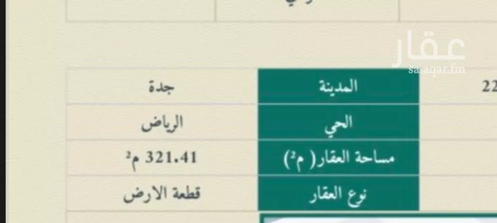أرض للبيع في شارع قدران, حي الرياض, مدينة جدة, منطقة مكة المكرمة 1 صورة