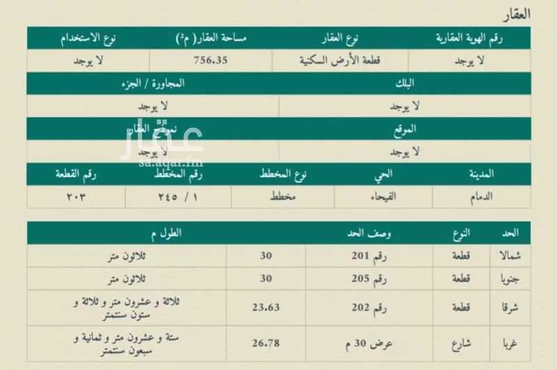 أرض للبيع في شارع 12ب, حي الفيحاء, مدينة الدمام, المنطقة الشرقية 1 صورة