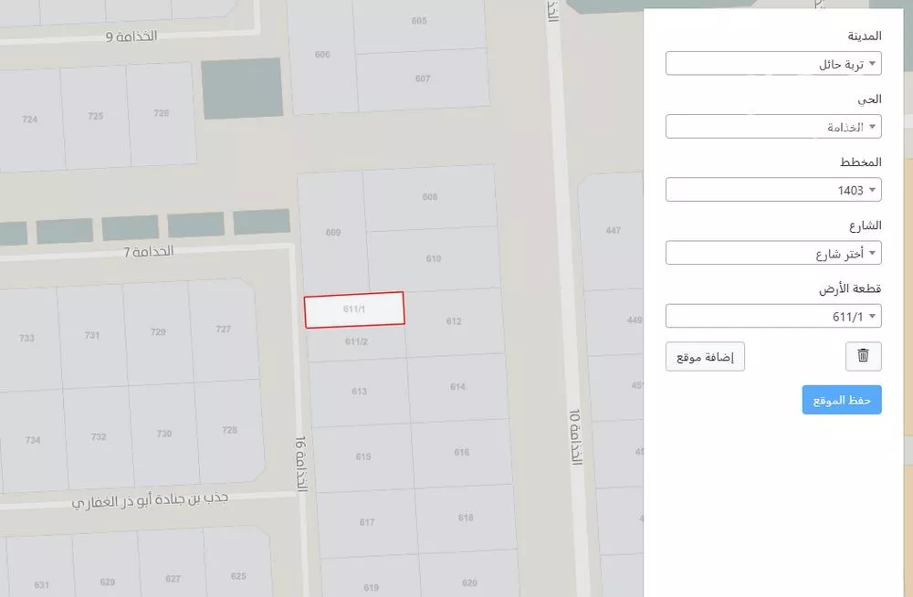 أرض للبيع في شارع الخذامة 16, حي الخذامة, مدينة تربة, منطقة حائل 1 صورة