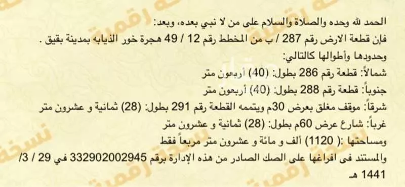 أرض للبيع في حي خور الذيابه, مدينة بقيق, المنطقة الشرقية 1 صورة