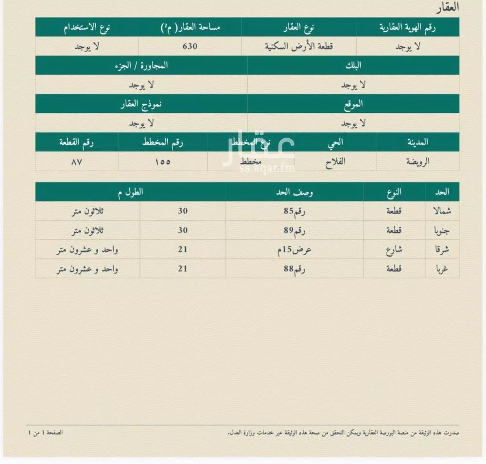 أرض للبيع في شارع ابن عبدوس, حي الفلاح, مدينة القويعية - الرويضة, منطقة الرياض 1 صورة