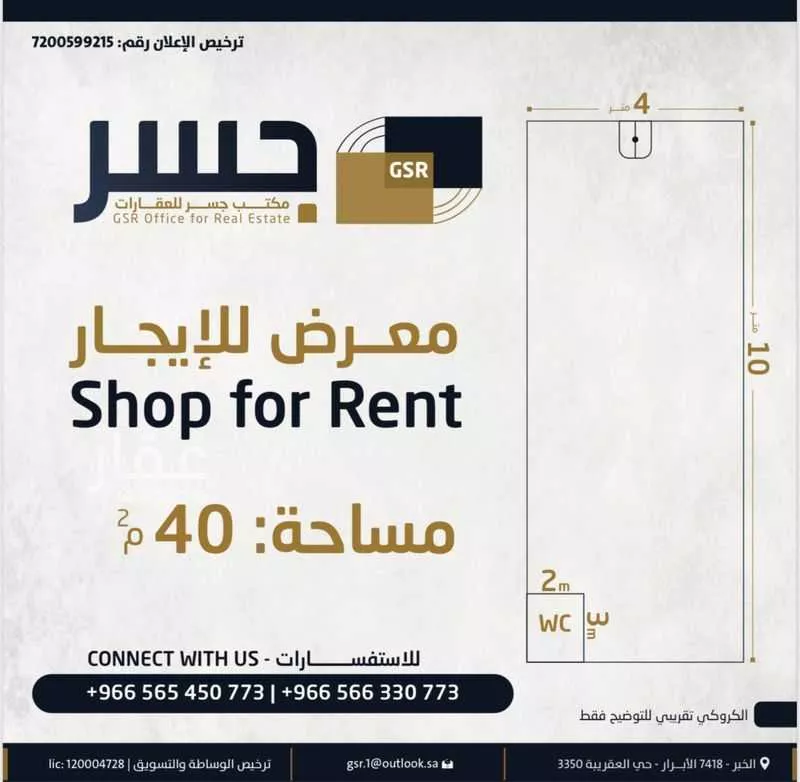 محل للإيجار في شارع الامير سلمان بن عبدالعزيز, حي الخبرالشمالية, مدينة الخبر, المنطقة الشرقية 1 صورة