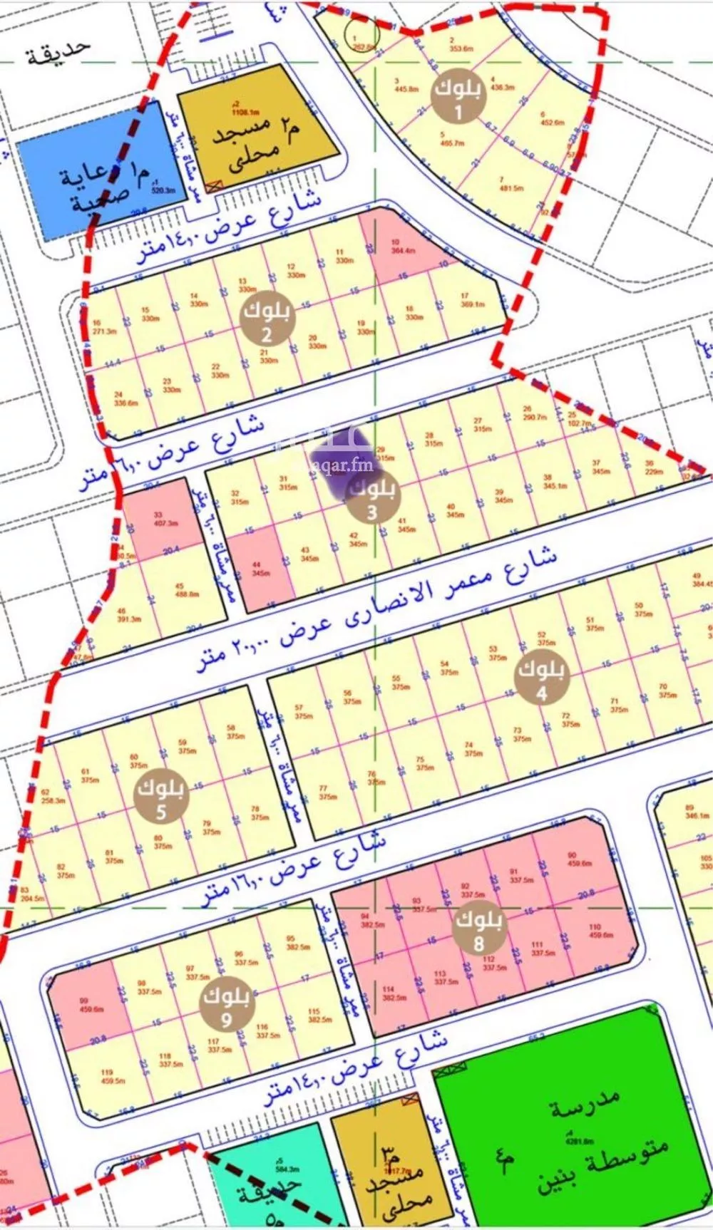 أرض للبيع في شارع الحكم ابن مسلم العقيلي, حي الرانوناء, مدينة المدينه المنوره, منطقة المدينة المنورة 1 صورة