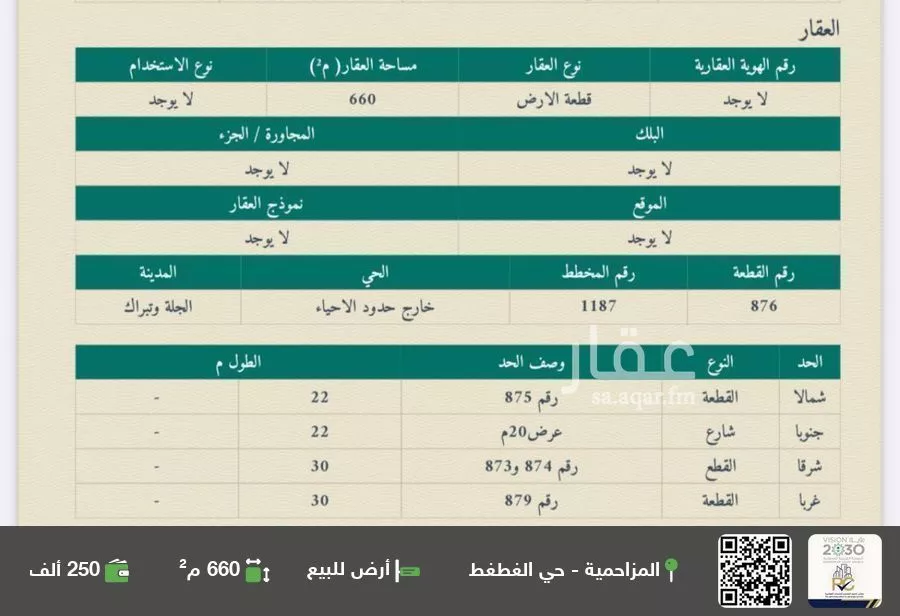 أرض للبيع في شارع الجلة وتبراك, مدينة الجلة, منطقة الرياض 1 صورة