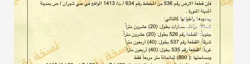 أرض للبيع في شارع الفضل ابن ميمون, حي نبلاء, مدينة المدينه المنوره, منطقة المدينة المنورة 1 صورة