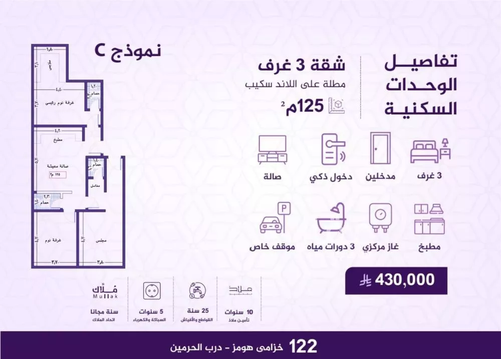 شقة للبيع في شارع احمد بن عيسى الرومي, حي الفيحاء, مدينة جدة, منطقة مكة المكرمة 1 صورة