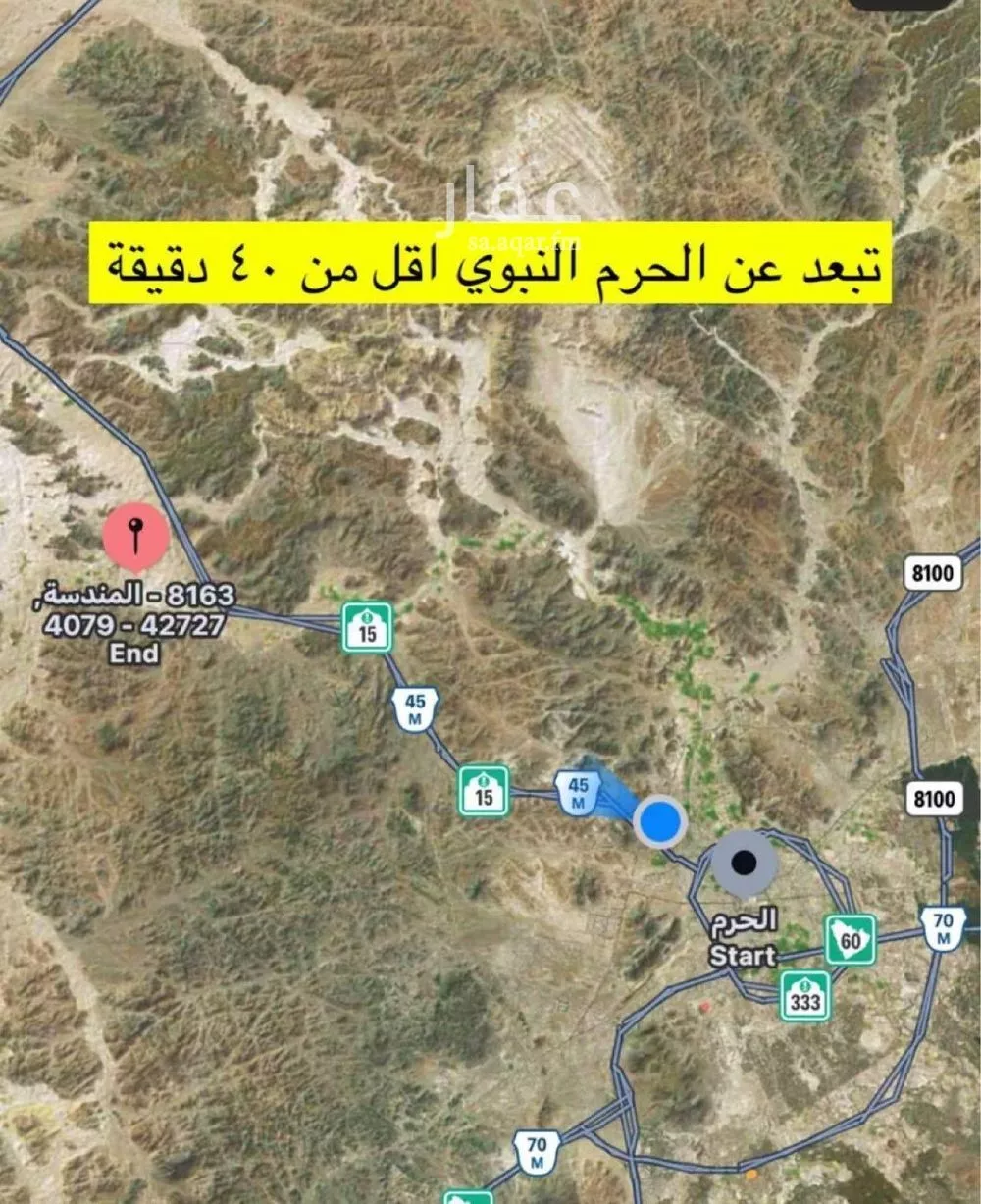 مزرعة للبيع في شارع قبل جامع الاحسان 2 كيلو , حي المندسة, مدينة المدينة المنورة, منطقة المدينة المنورة 1 صورة