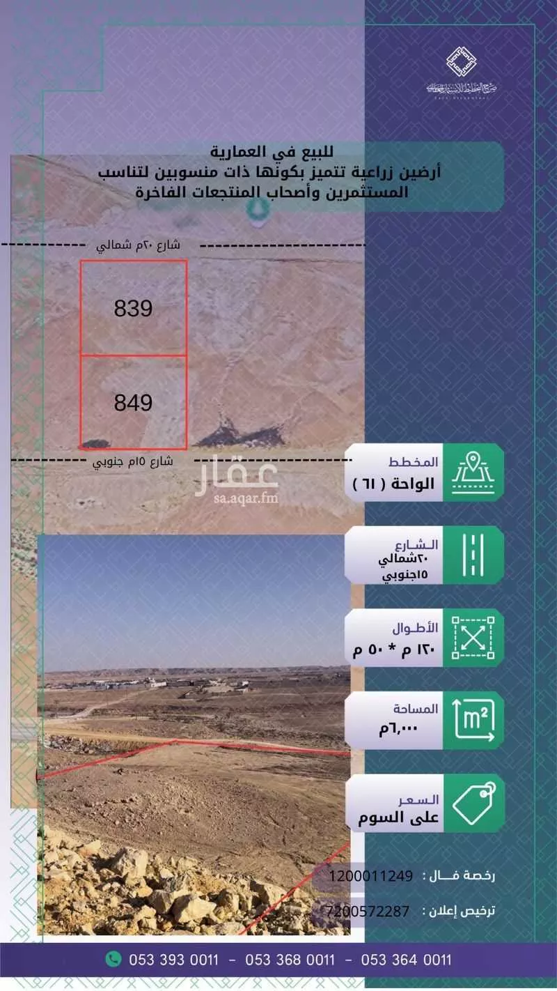 أرض للبيع في شارع العماريه 489, مدينة مخطط استراحات العماريه, منطقة الرياض 1 صورة