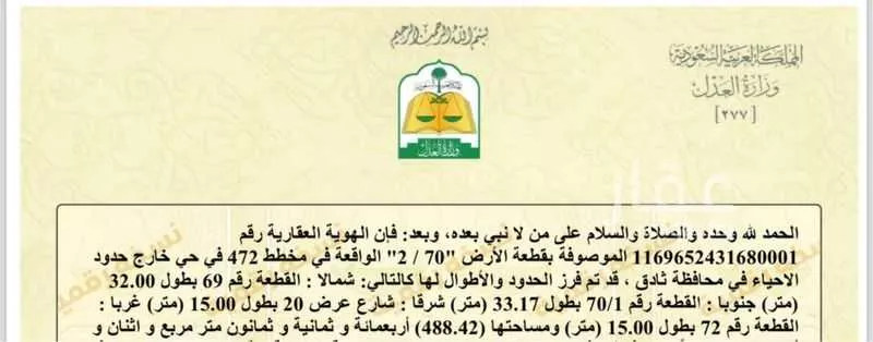 أرض للبيع في شارع رويضه السهول 21, مدينة ثادق, منطقة الرياض 1 صورة