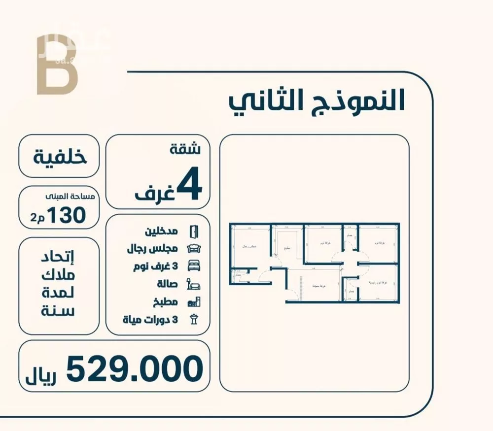 شقة للبيع في شارع ابو وهيب الجشمي, حي النعيم, مدينة جدة, منطقة مكة المكرمة 1 صورة