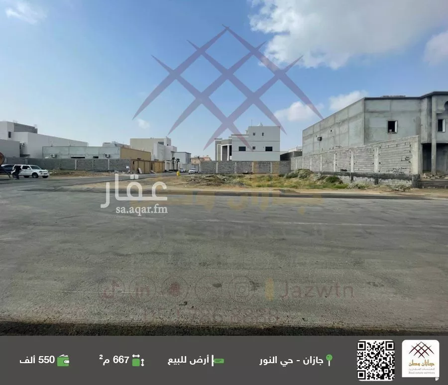 أرض للبيع في حي النور, مدينة جازان, منطقة جازان 1 صورة