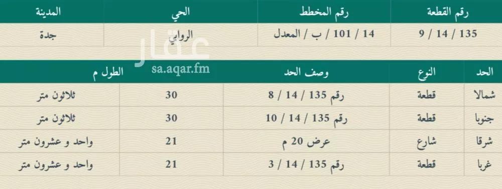أرض للبيع في شارع محمد التمار, حي الروابي, مدينة جدة, منطقة مكة المكرمة 1 صورة