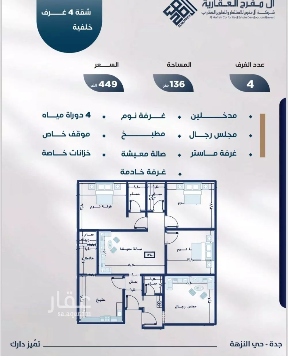 شقة للبيع في شارع طريق الملك فهد فرعي, حي النزهة, مدينة جدة, منطقة مكة المكرمة 1 صورة