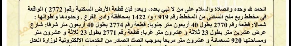 أرض للبيع في حي مخطط وادي الفرع, مدينة وادي الفرع, منطقة المدينة المنورة 1 صورة