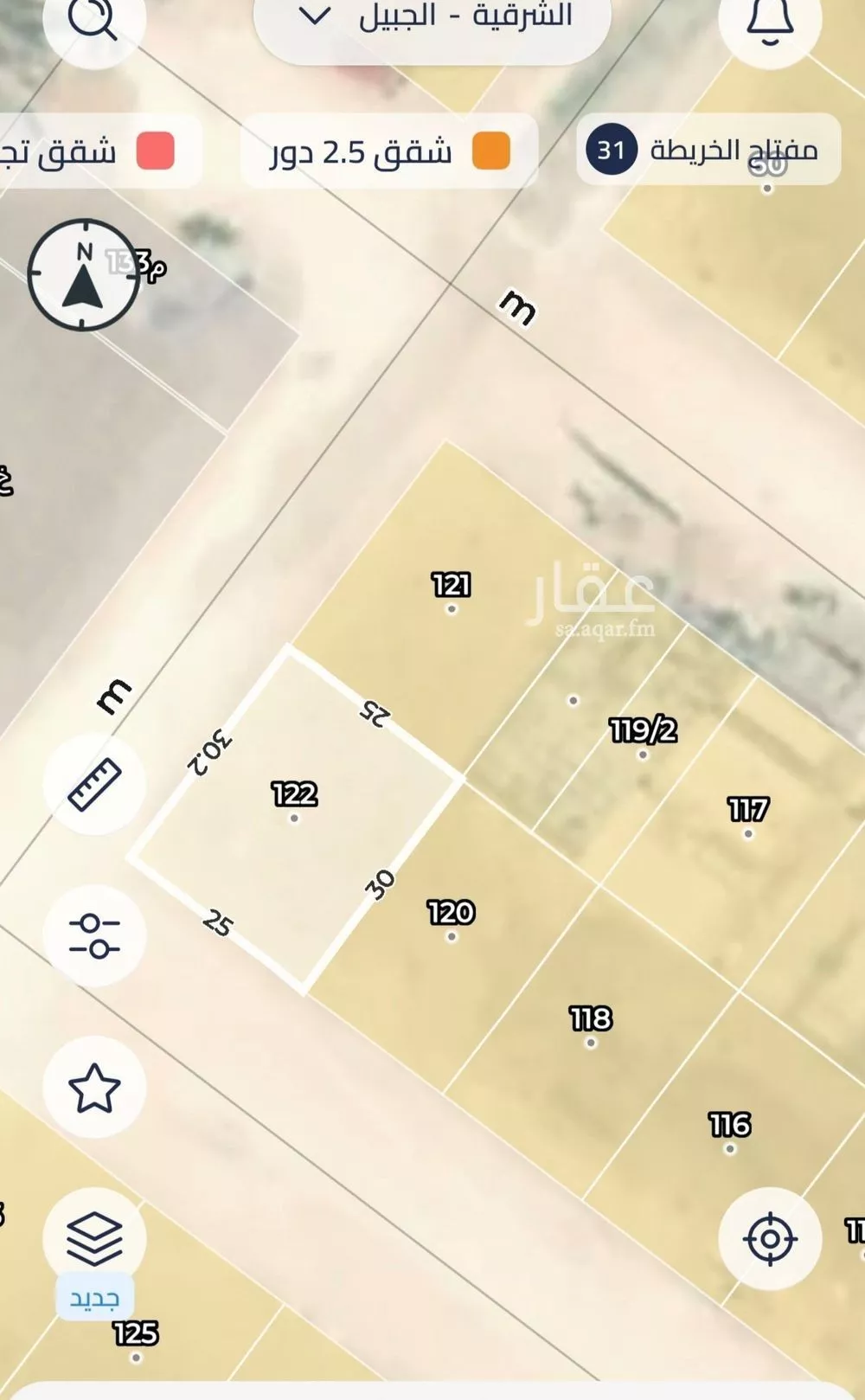 أرض للبيع في شارع غرناطة 317, حي غرناطة, مدينة الجبيل, المنطقة الشرقية 1 صورة