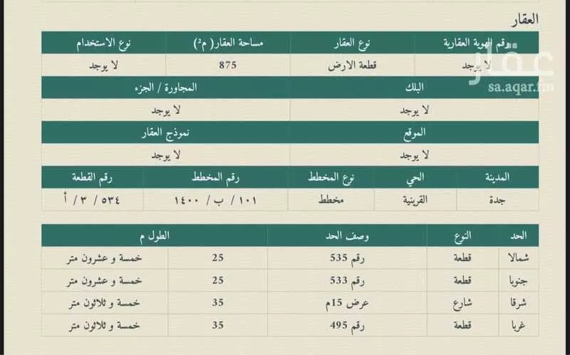 أرض للبيع في شارع احمد البصراوي ، قنيفذاء ، القويعية 1 صورة