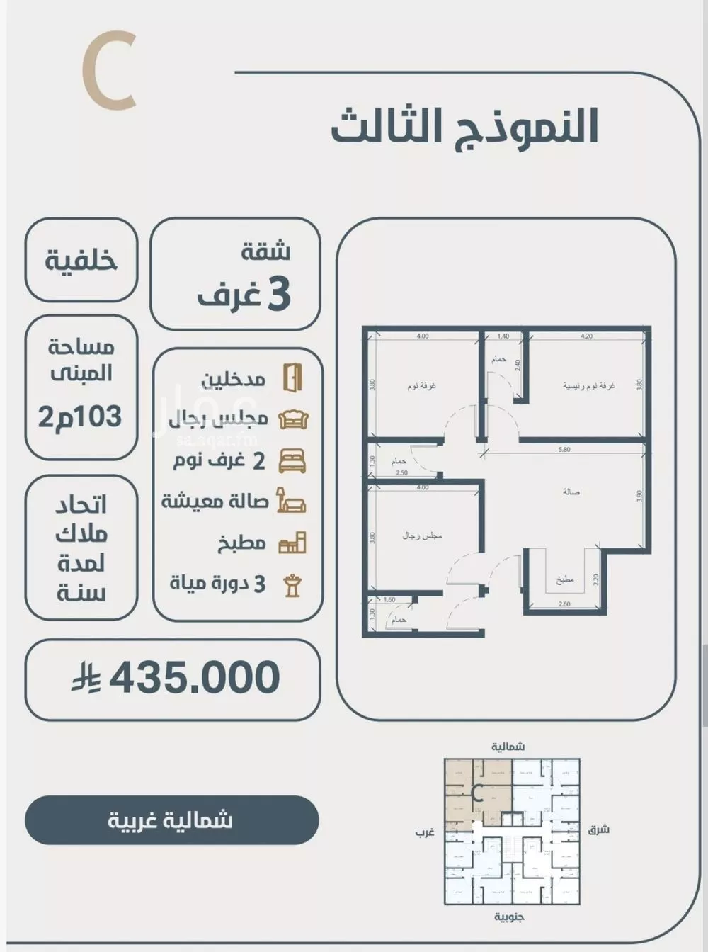 شقة للبيع في شارع ابو مصعب الاسدي, حي النعيم, مدينة جدة, منطقة مكة المكرمة 1 صورة