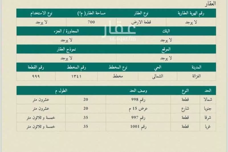 أرض للبيع في حي شمال الغزالة, مدينة الغزالة - الغزاله, منطقة حائل 1 صورة