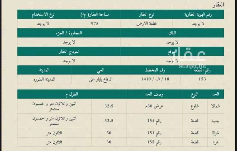 أرض للبيع في شارع خداش بن ابي خداش, حي الدفاع, مدينة المدينه المنوره, منطقة المدينة المنورة 1 صورة